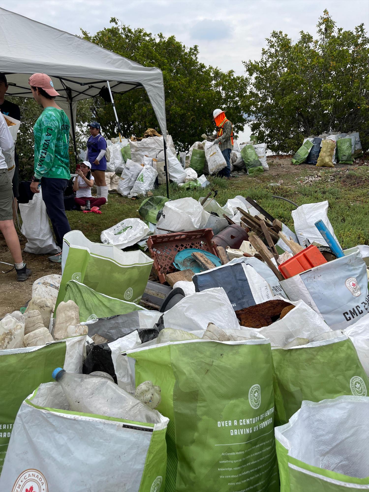 $!Recolectan 750 kilogramos de desechos en isla en canal de navegación, en Mazatlán