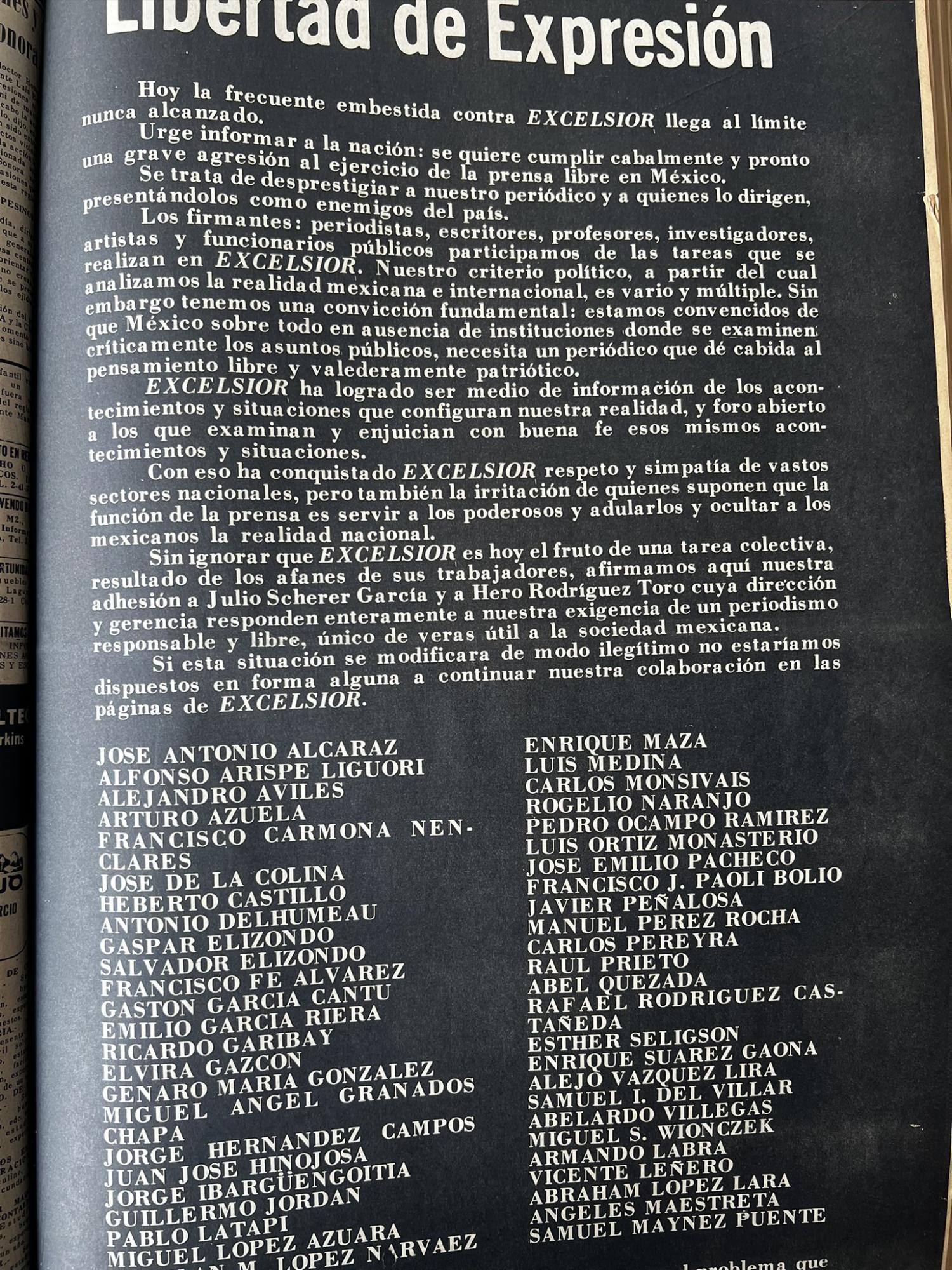$!Así fue el golpe a Excélsior con Echeverría en 1976