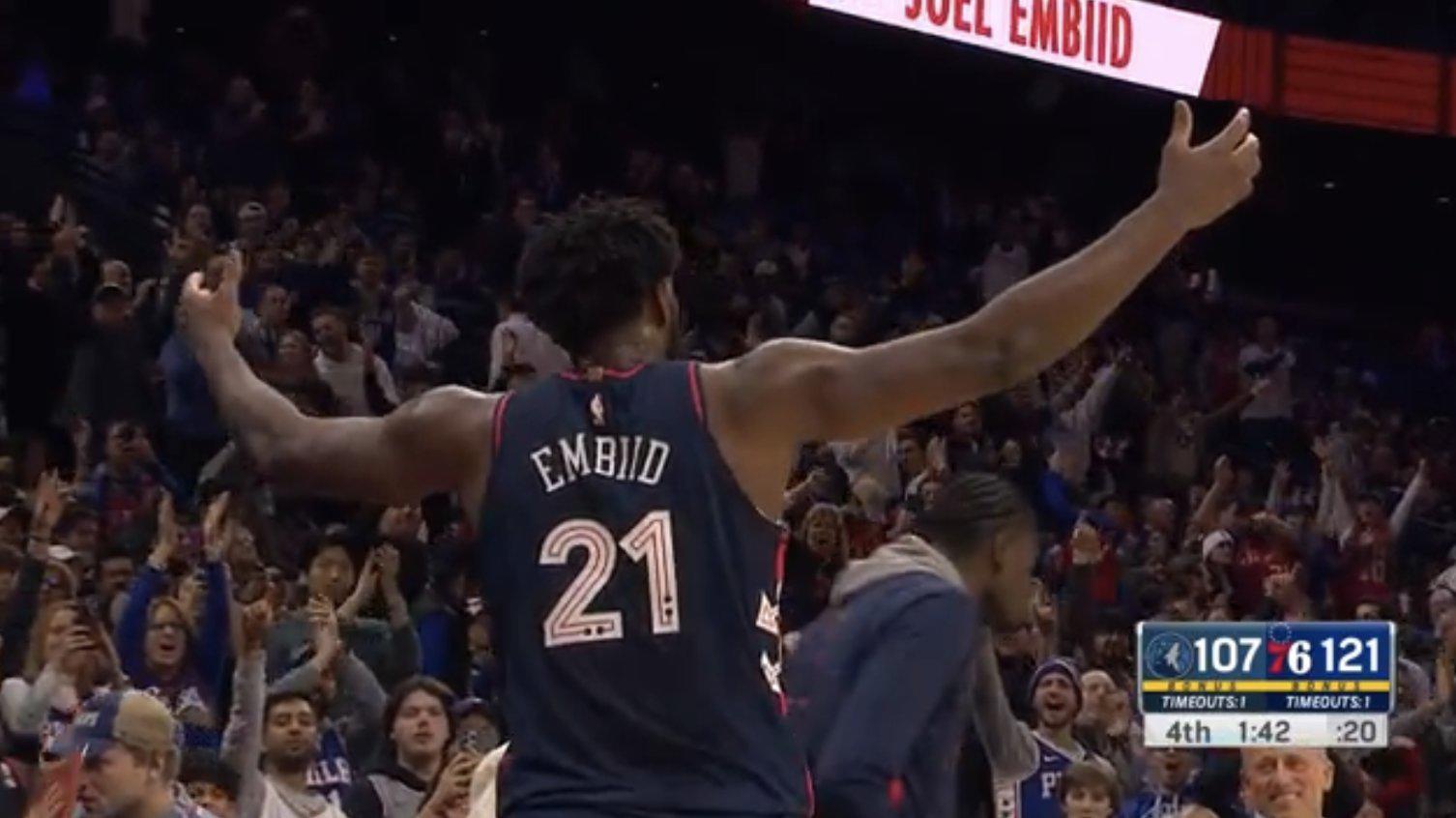 $!Embiid arrolla a Timberwolves con 51 puntos