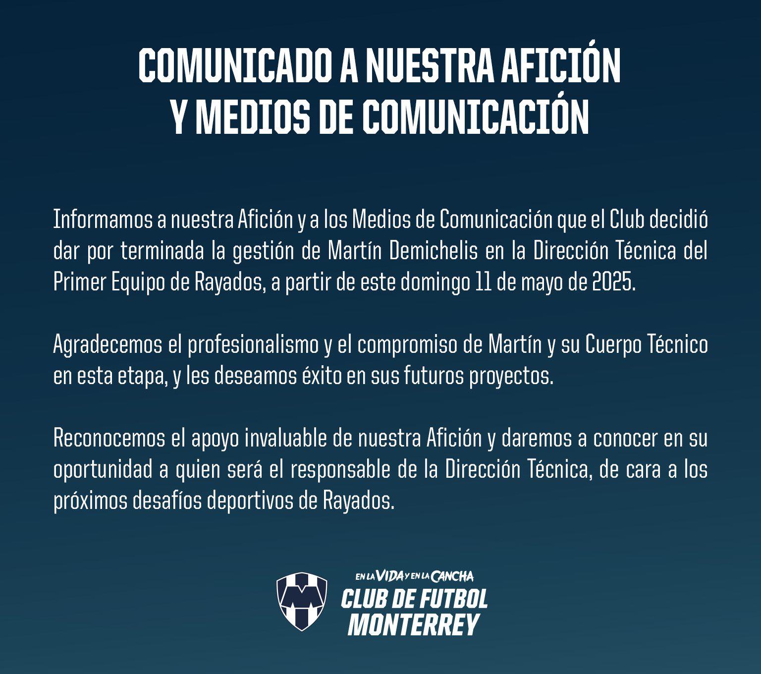 $!Rayados despide a Martín Demichelis tras caer ante Toluca en Liguilla
