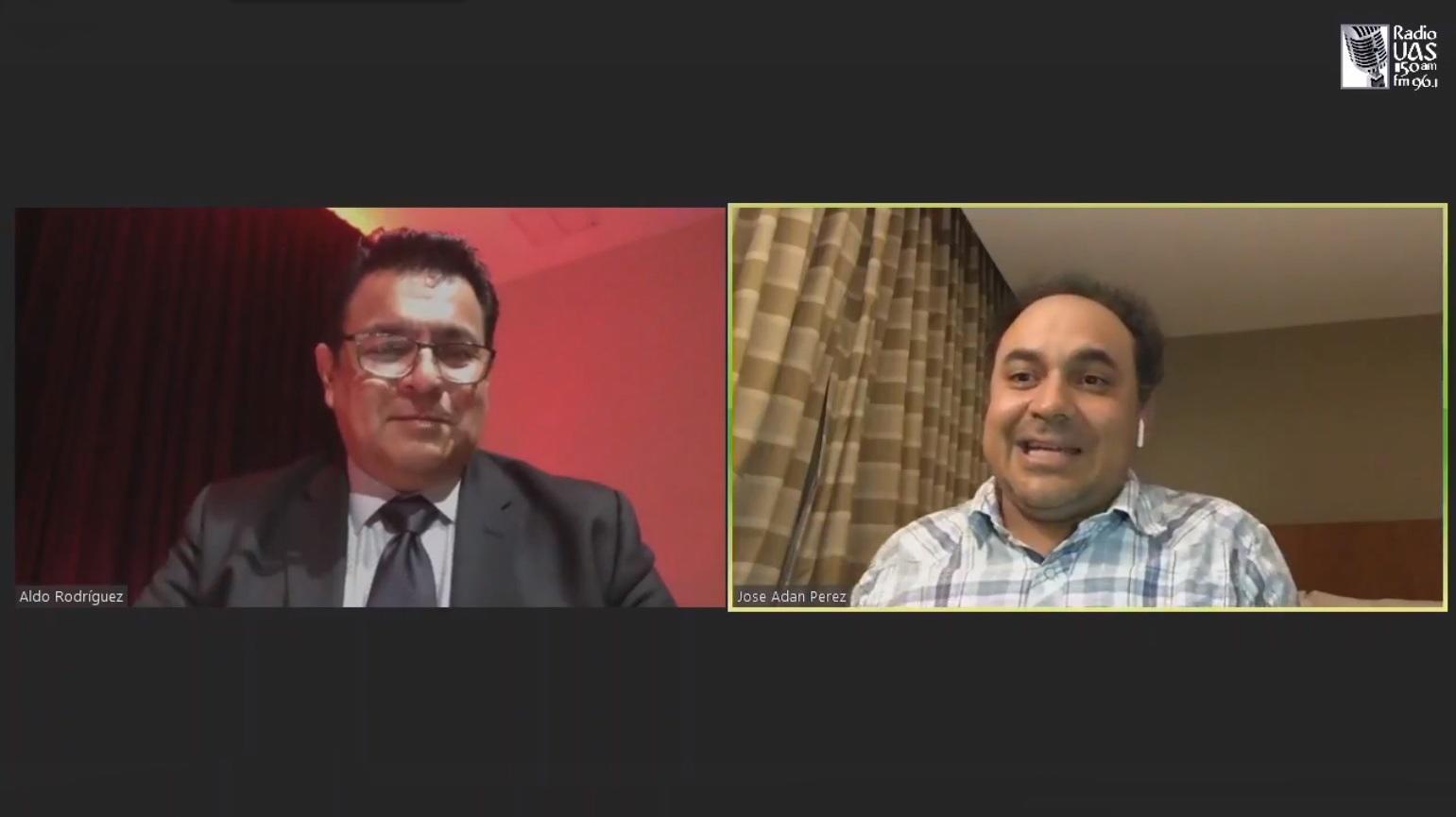 $!Aldo Rodríguez y Adán Pérez durante la charla.