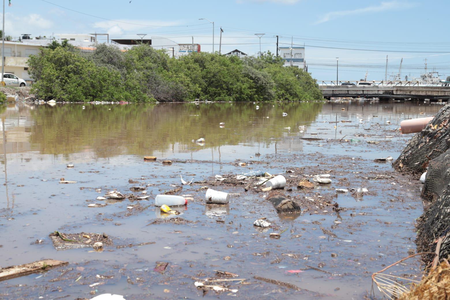 $!Logran con biobarda retener toneladas de basura en Mazatlán