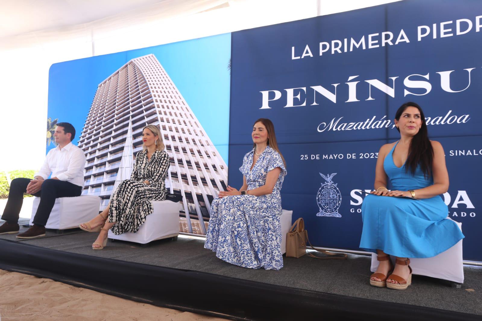 $!Colocan primera piedra de Península Mazatlán Torre 200