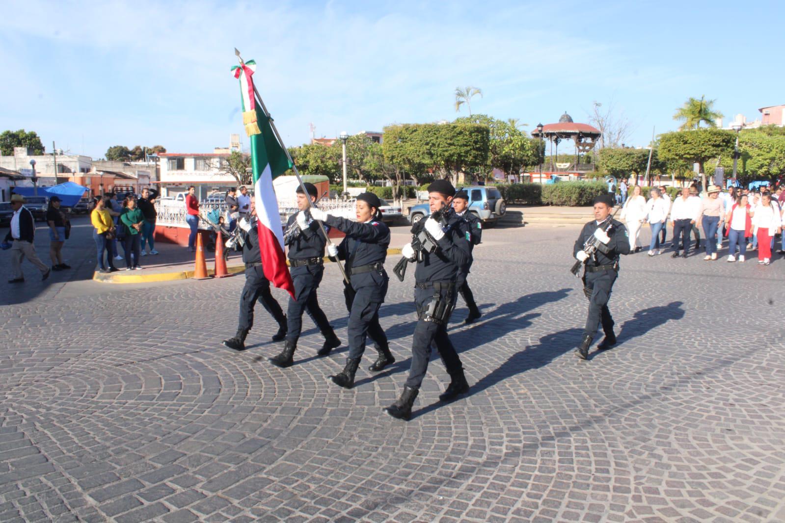 $!Conmemoran en Rosario el Día de la Bandera