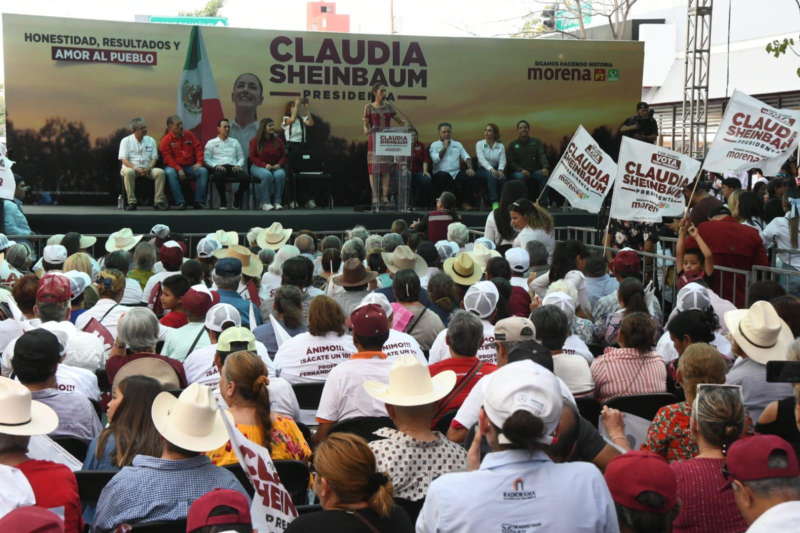 $!Recicla Claudia Sheinbaum discurso de precampaña en mitin de Culiacán