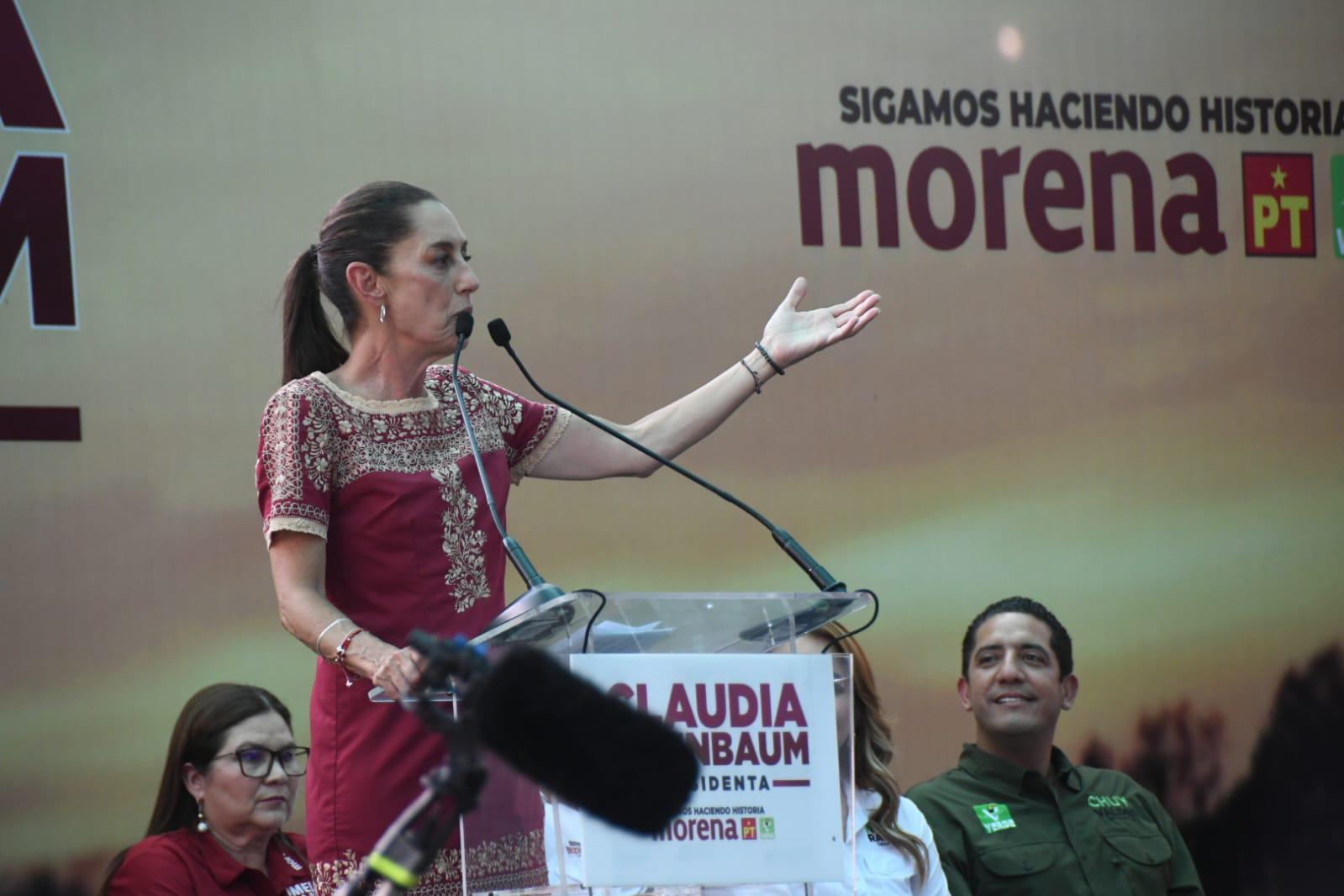 $!Recicla Claudia Sheinbaum discurso de precampaña en mitin de Culiacán