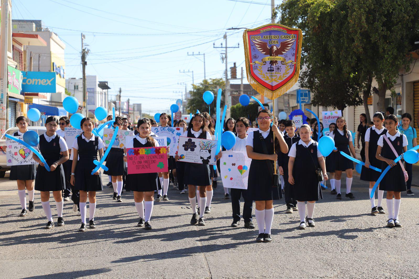 $!Marchan en Elota por el Día Mundial de la Concienciación sobre el Autismo