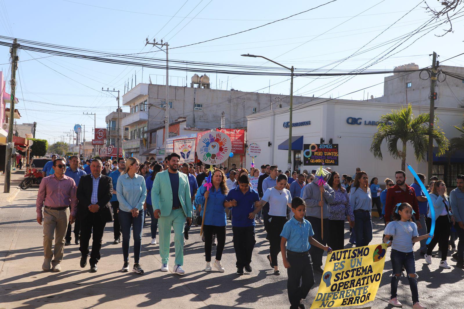 $!Marchan en Elota por el Día Mundial de la Concienciación sobre el Autismo