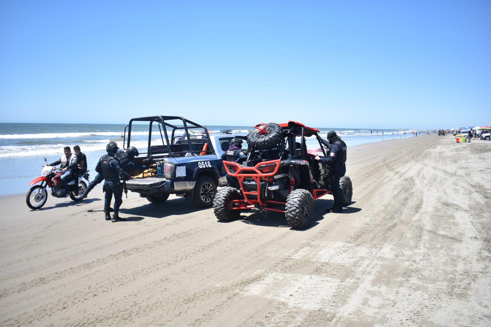$!Refuerzan las 24 horas seguridad en playa de El Tambor
