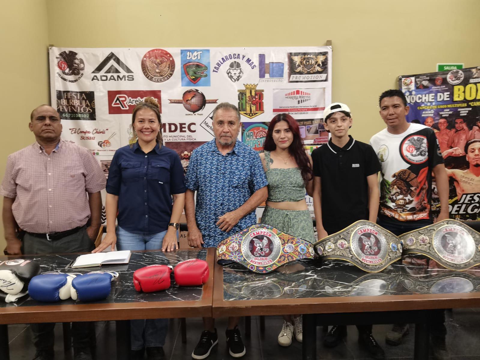 $!Presentan cartelera de boxeo en el Campo El Diez, en Culiacán