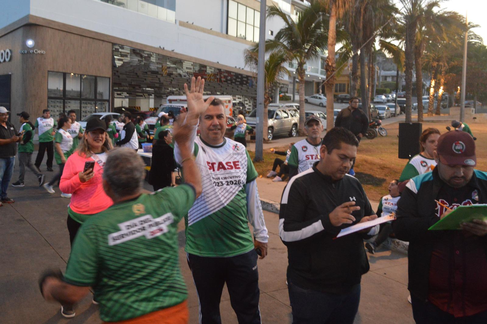 $!Realiza STASE Caminata del Servidor Público en Mazatlán