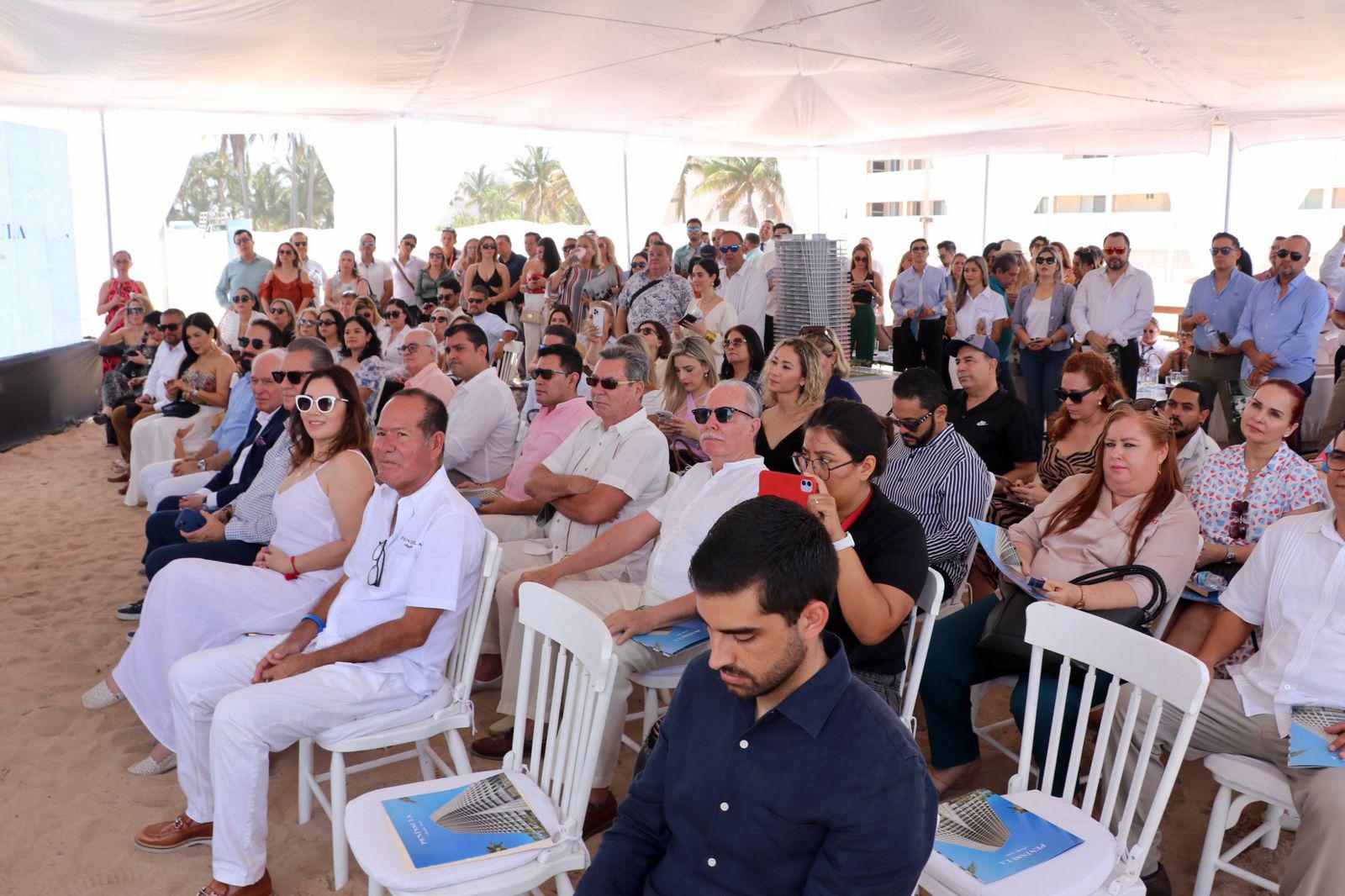 $!Colocan primera piedra de Península Mazatlán Torre 200