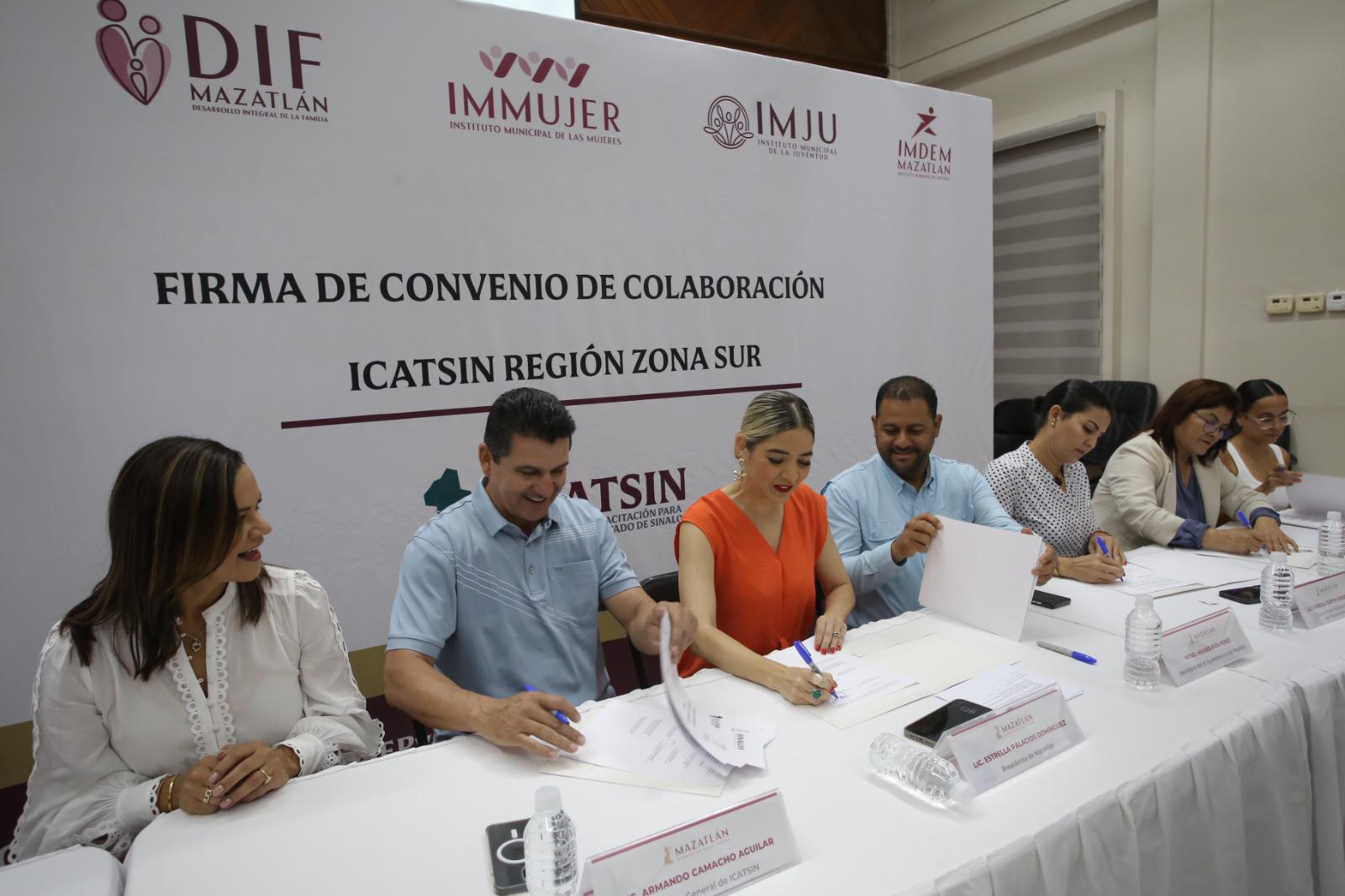 $!Firman convenio de colaboración Ayuntamiento de Mazatlán e Icatsin