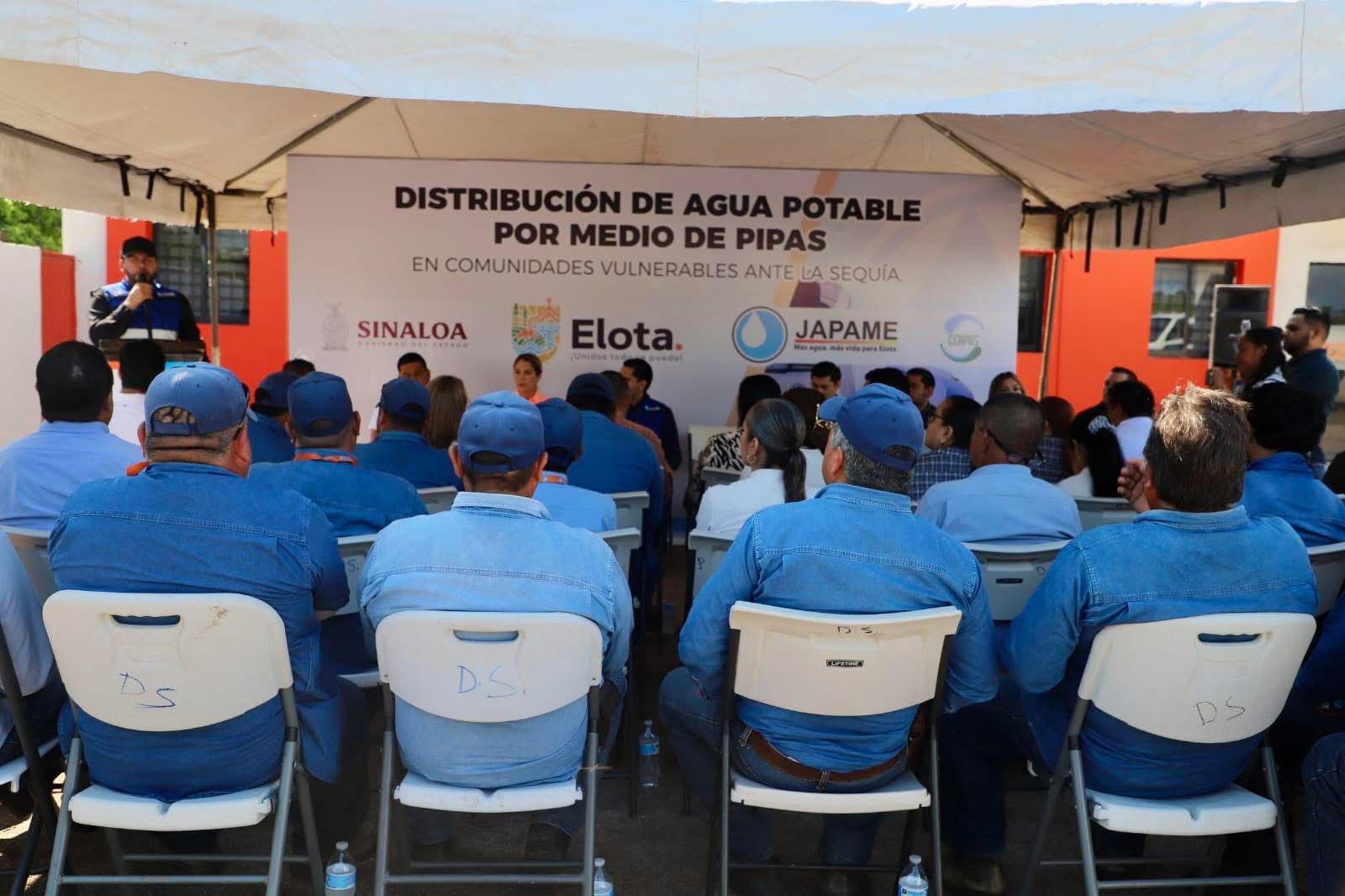 $!Ponen en marcha la distribución de agua potable por medio de pipas a comunidades vulnerables de Elota ante la sequía