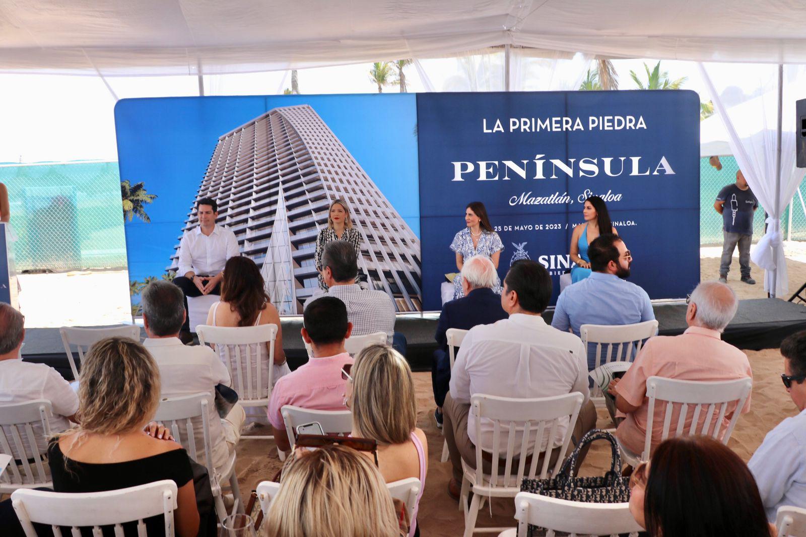 $!Colocan primera piedra de Península Mazatlán Torre 200