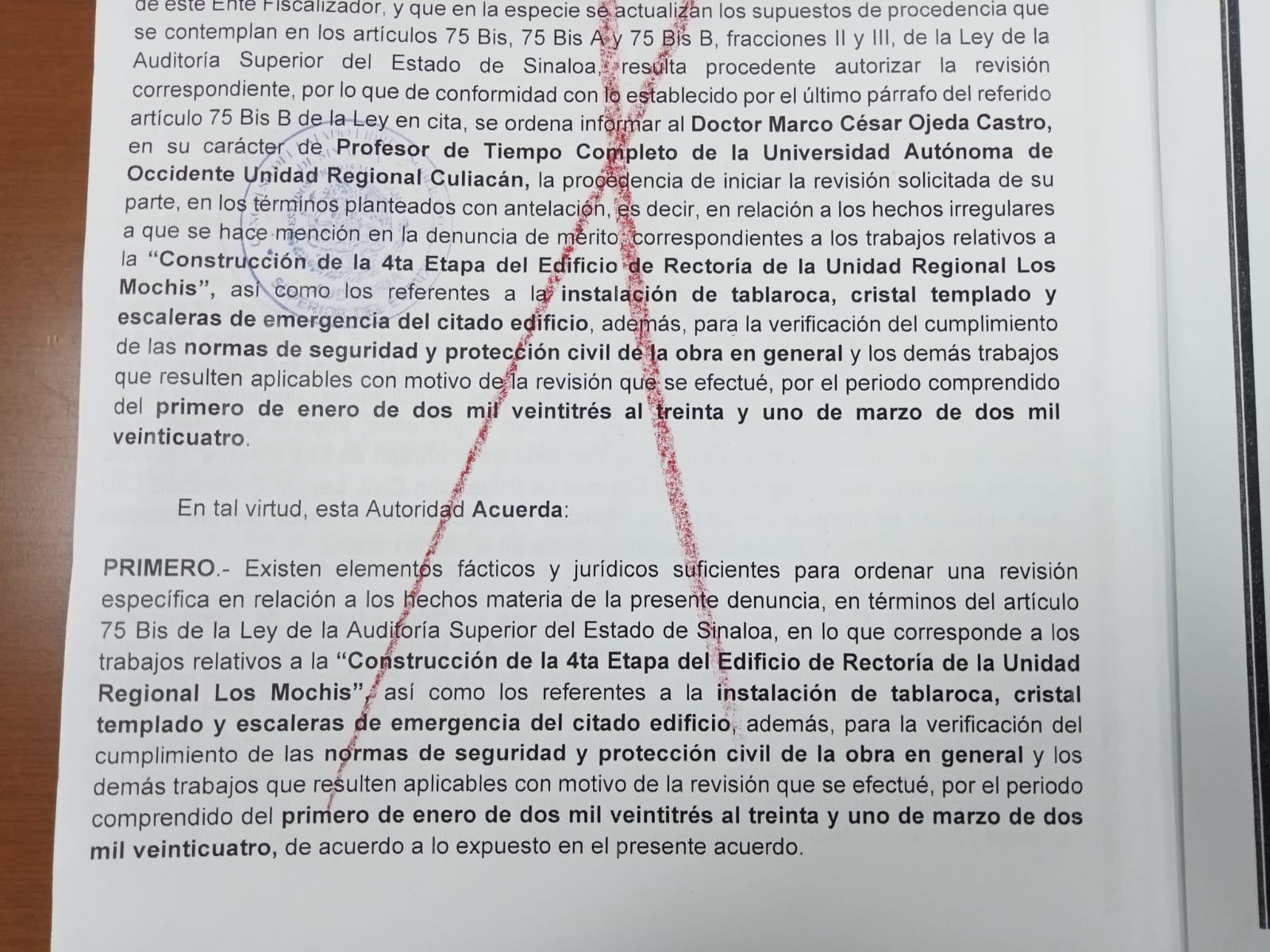 $!La ASE investigará construcción del edificio de Rectoría, aseguran docentes de la UAdeO