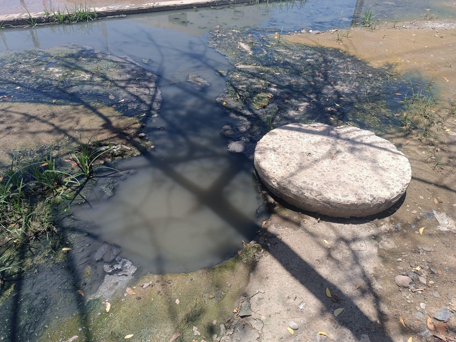 $!Habitantes de Valle Dorado, en Mazatlán, denuncian múltiples fugas de aguas negras