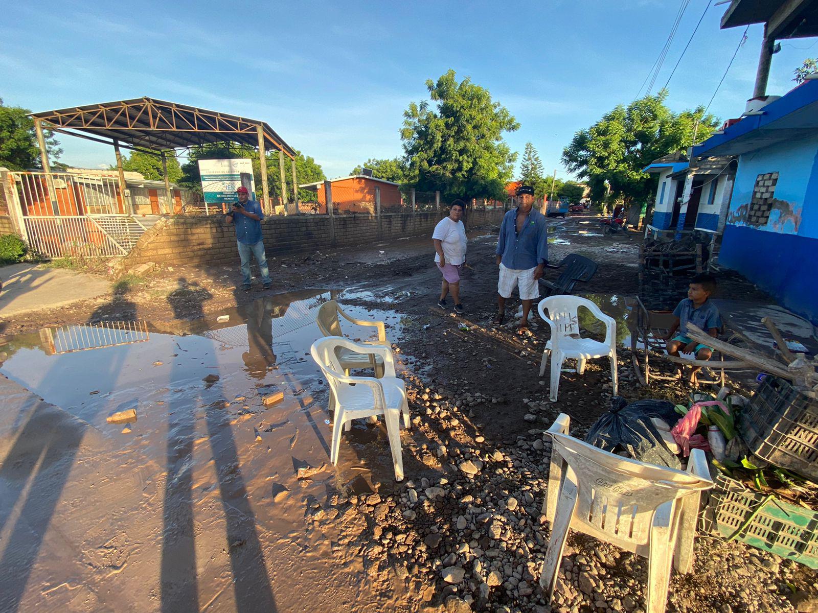 $!La comunidad de El Pozole, en Rosario, después de las afectaciones por el huracán Pamela.