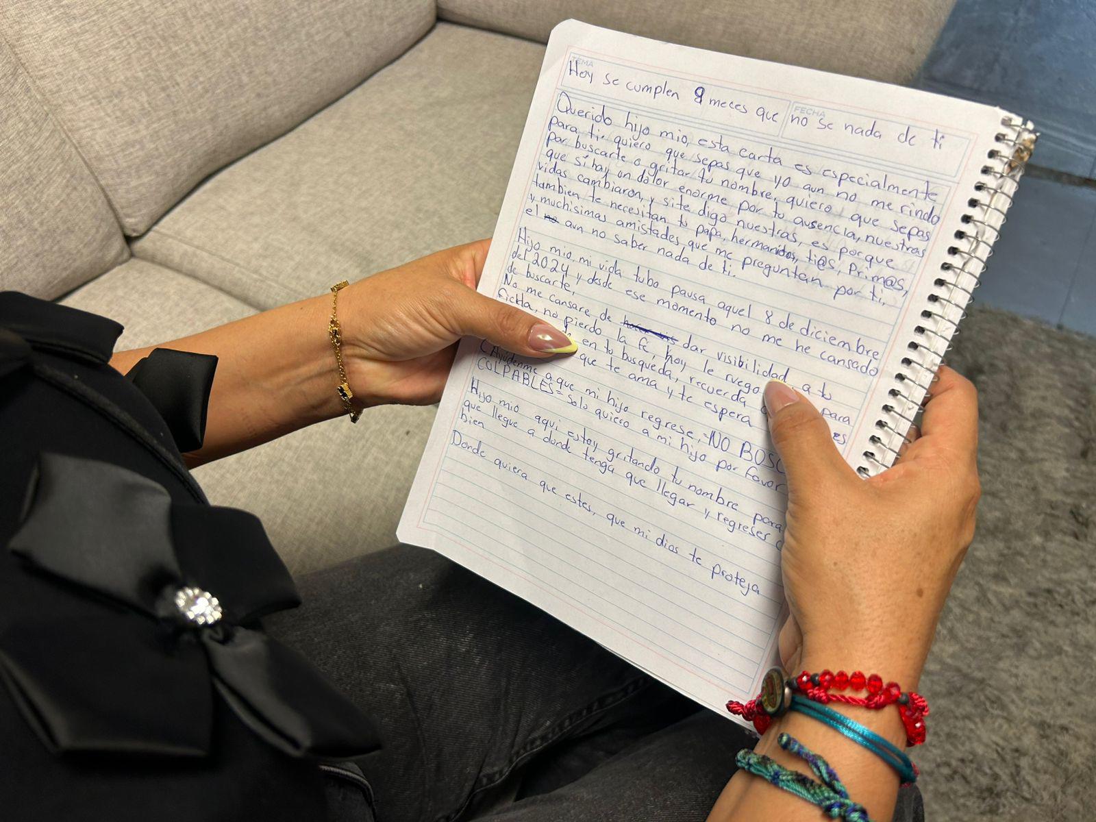 $!A nueve meses de la desaparición de Roisser, su madre clama por su regreso y escribe una carta de esperanza