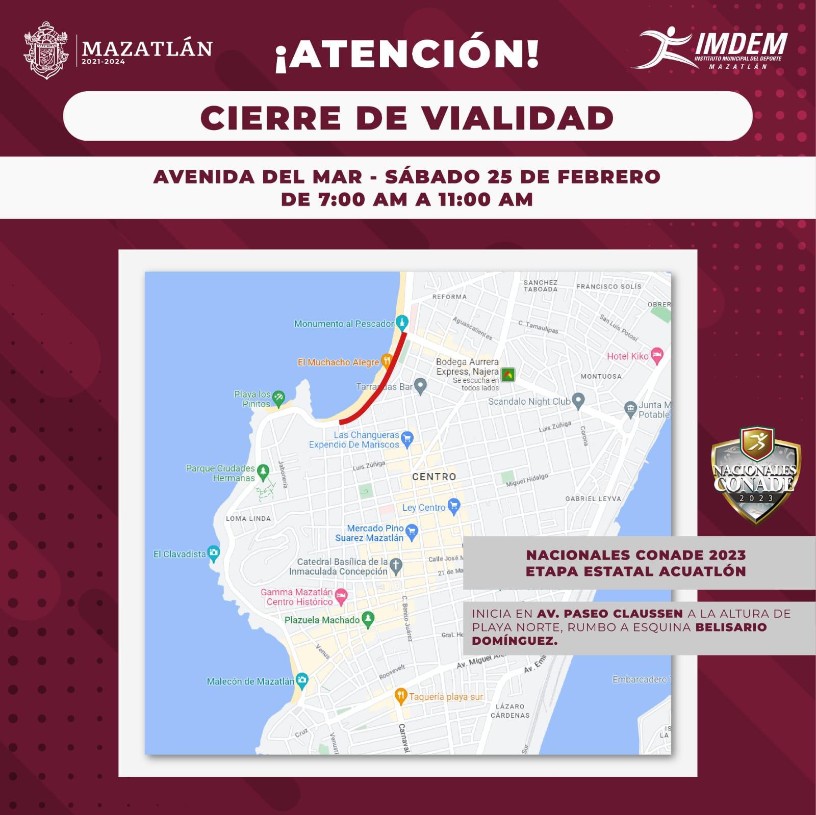 $!Prevéngase, cerrarán parte del Malecón sábado y domingo
