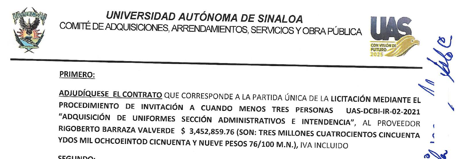 $!Con Levi’s al triple y lonas sin licitar, la UAS compró $56.8 millones en publicidad y uniformes de 2020 a 2022