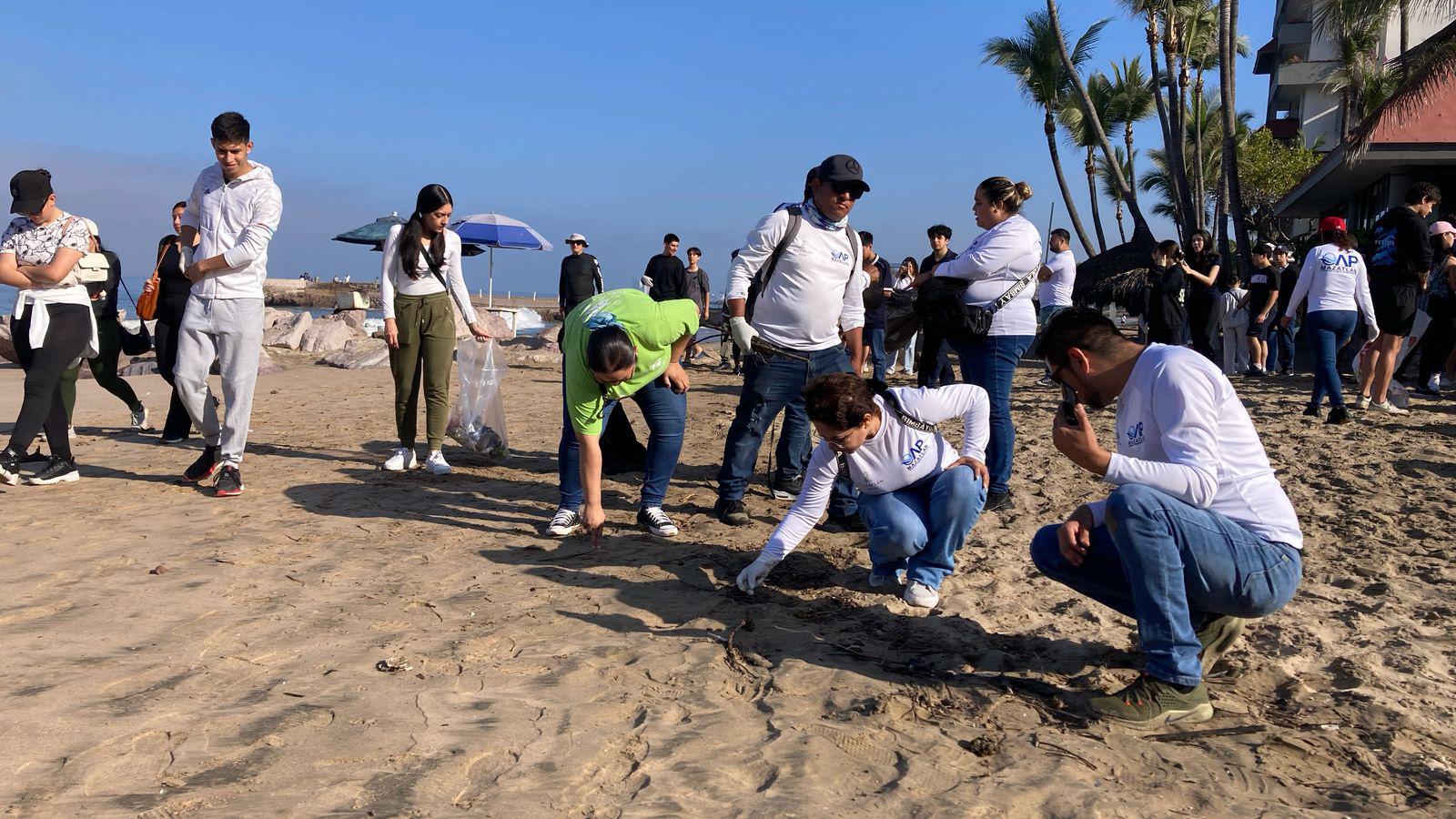 $!Lideran jóvenes de Coparmex jornada de limpieza de playas en Mazatlán