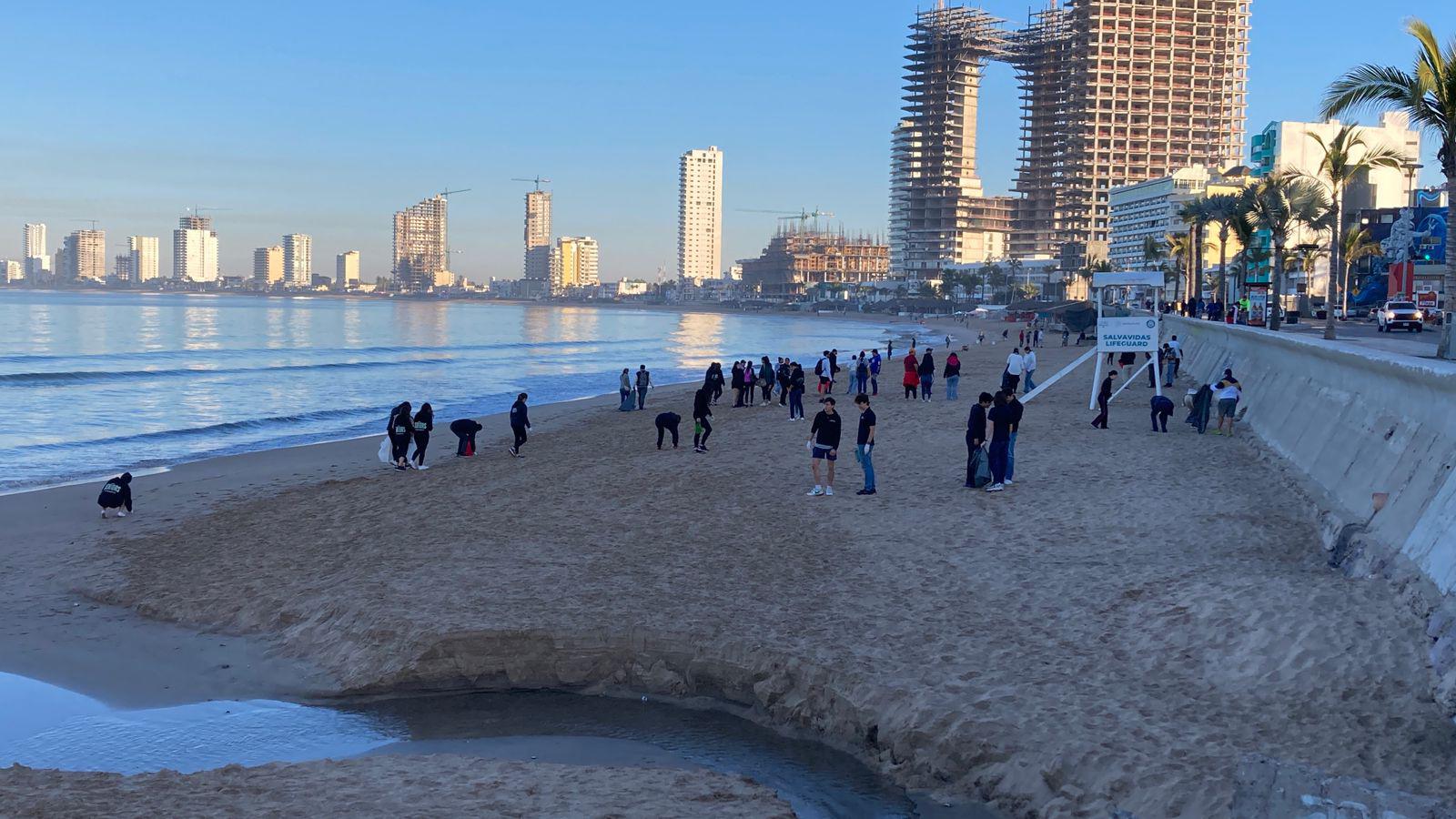 $!Realizan nueva recolecta de microplásticos en jornada de saneamiento en Playa Norte