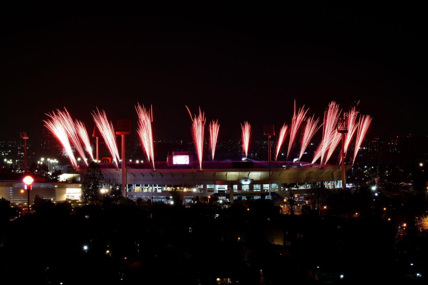 $!El rosa mexicano luce en la inauguración de los Panamericanos Santiago 2023