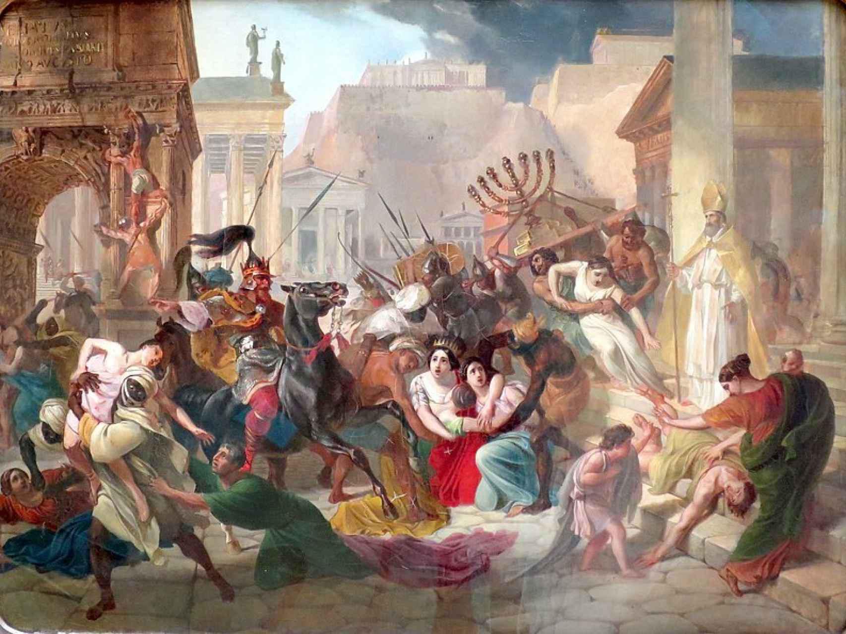 $!El imperio romano saqueado por los visigodos, Karl Bryullov.