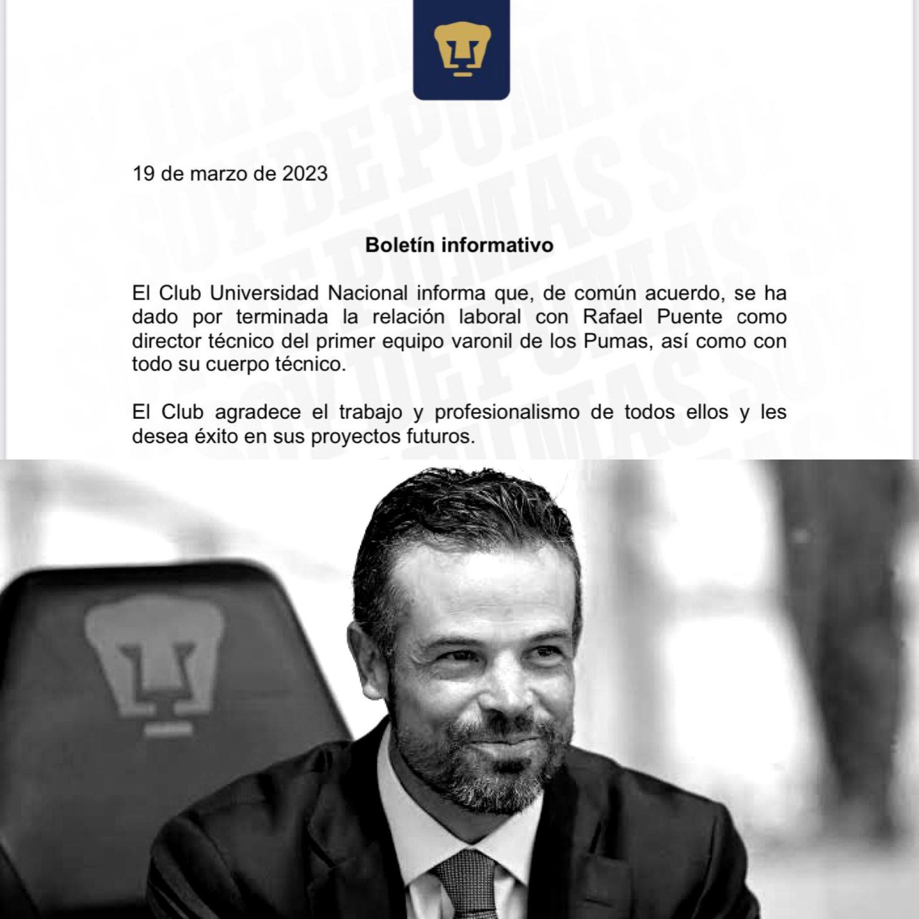 $!Pumas echa a Rafa Puente del banquillo