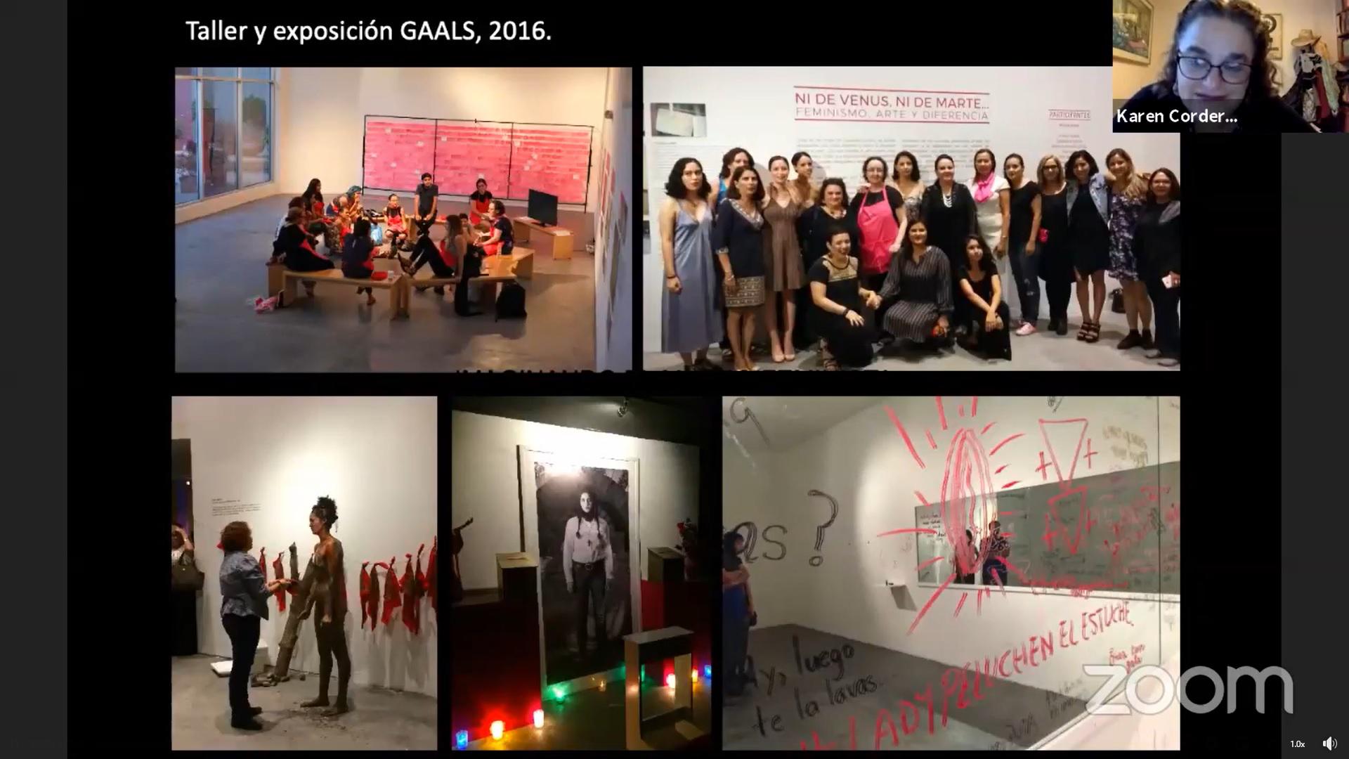 $!Durante la charla compartió imágenes de la experiencia con la exposición en la Galería de Arte Antonio López Sáenz, de Culiacán.