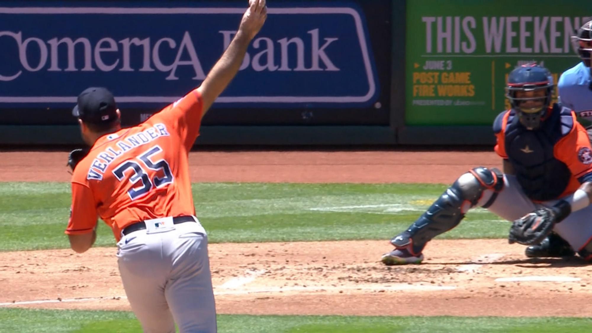 $!Justin Verlander coquetea con sin hit y gana Astros
