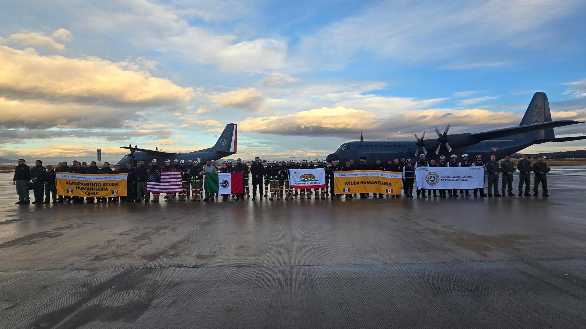 $!Delegación mexicana llega a Los Ángeles para apoyar en el combate de incendios forestales