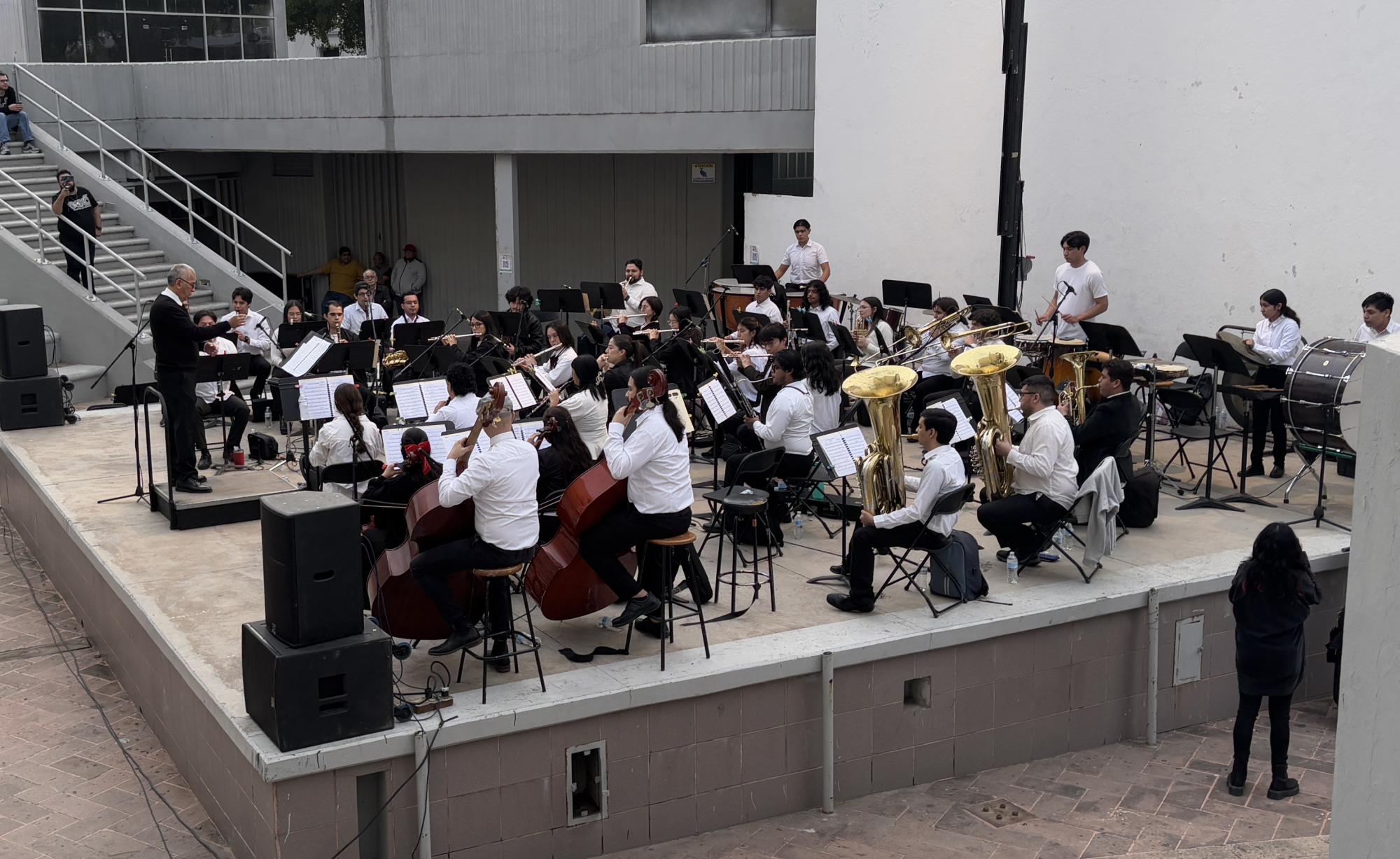 $!La Banda Sinfónica Juvenil del Estado durante el espectáculo.