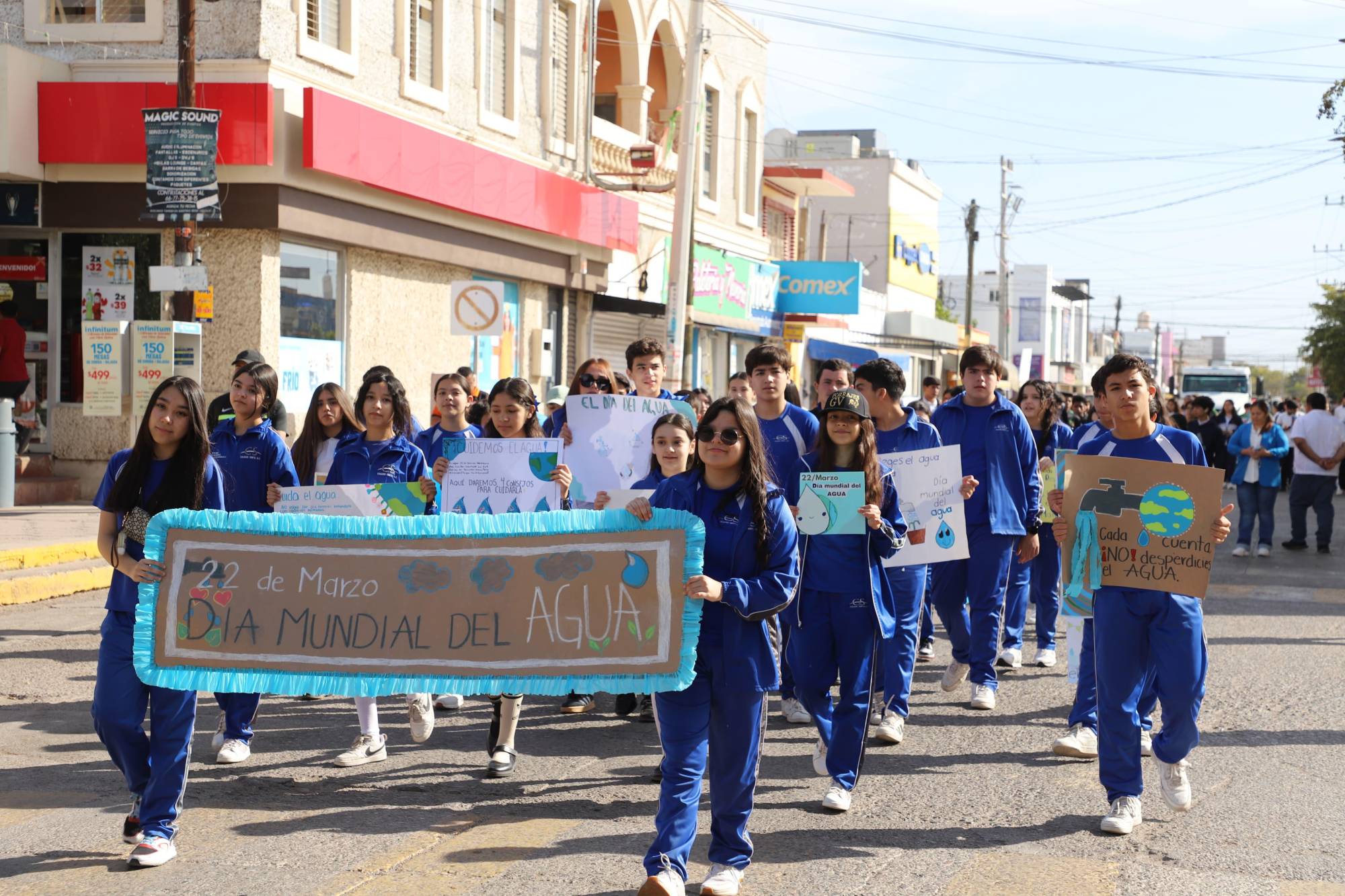 $!Realizan marcha para conmemorar el Día Mundial del Agua en Elota