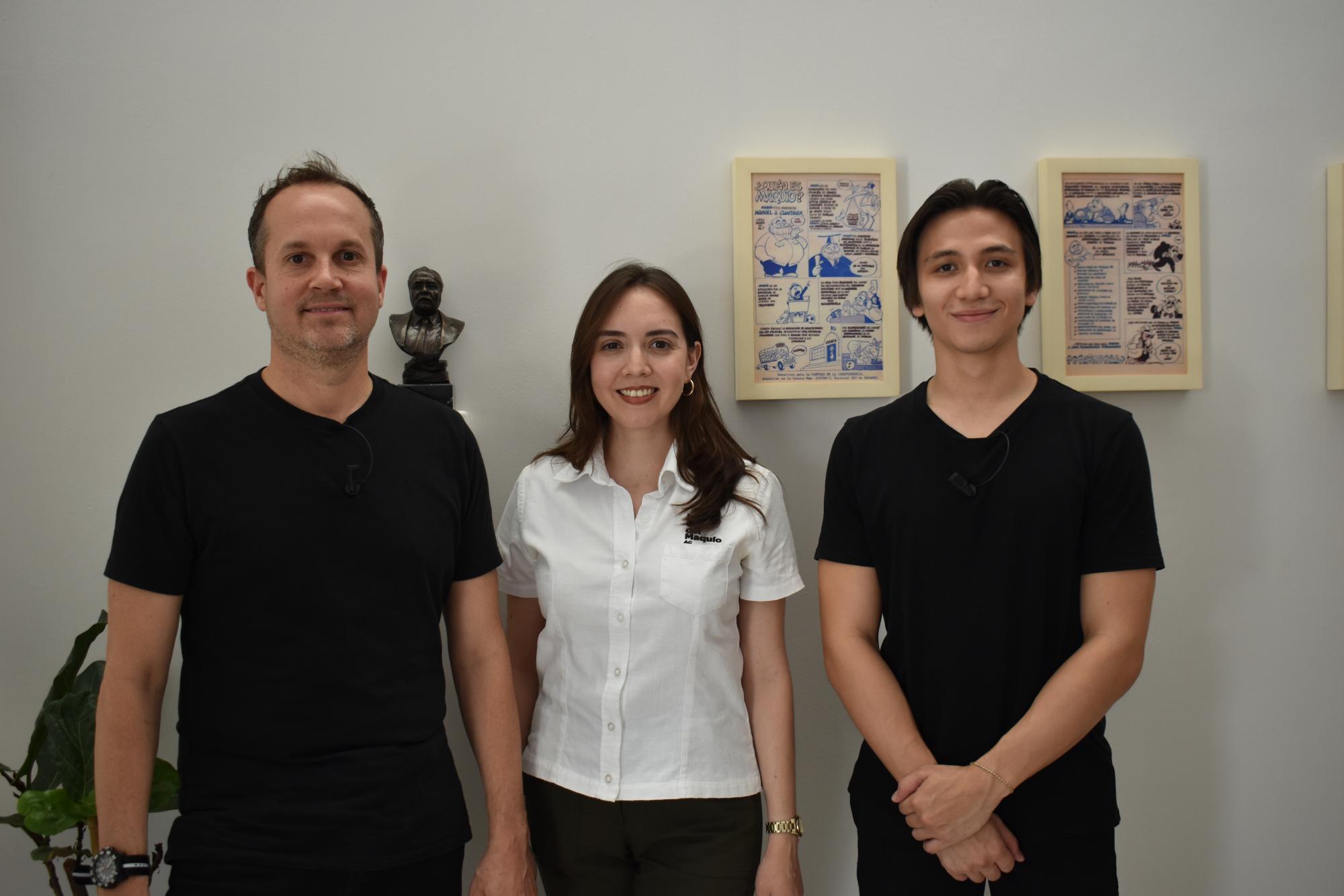 $!Maceo Ruiz, Alejandra Larrondo, directora de La Casa del Maquío, y Yitzhac Yin.