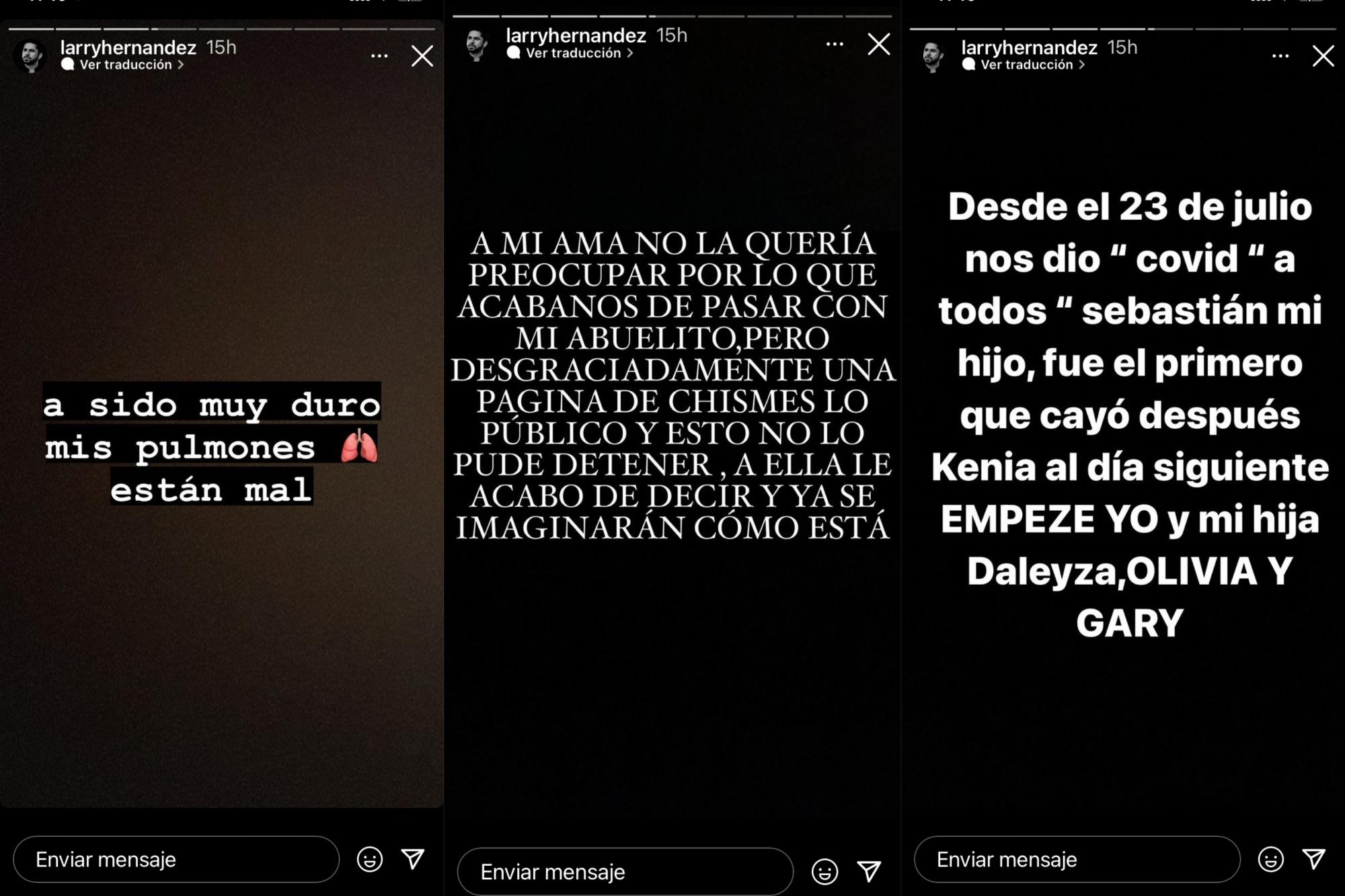 $!Reporta Larry Hernández que está ‘muy mal’ de salud a causa del Covid-19