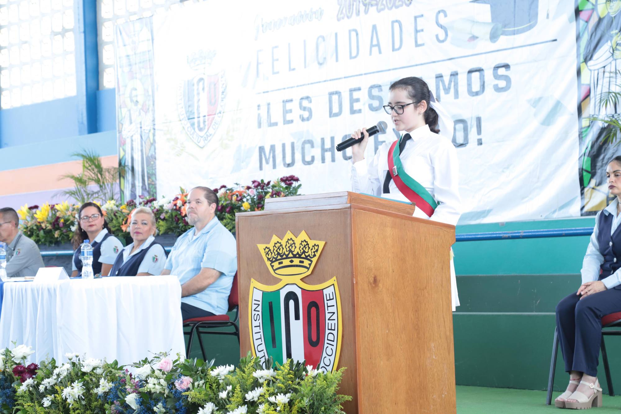 $!La pequeña Romina Romero Lizárraga expresó unas palabras de despedida a sus compañeros.