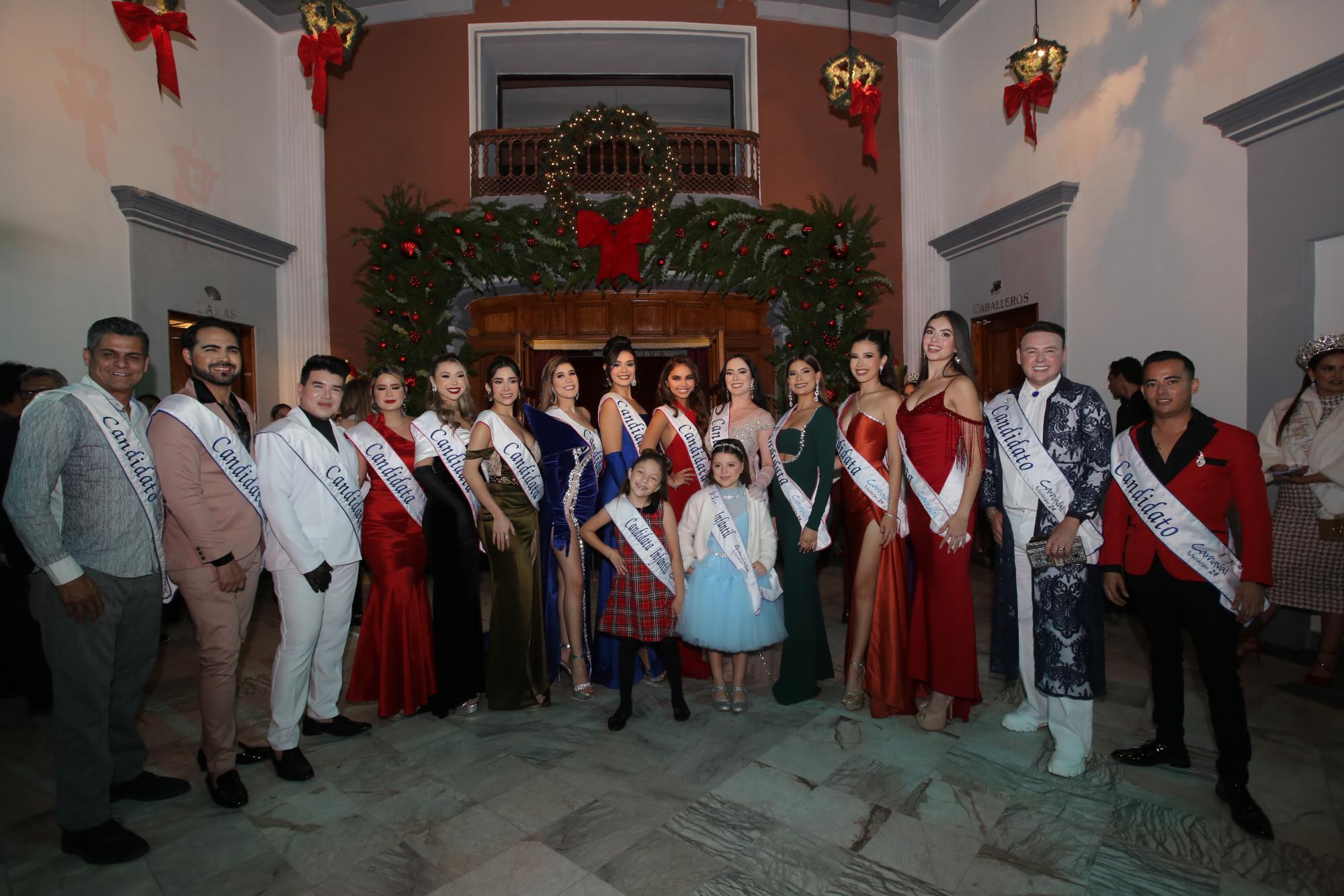 $!Los candidatos a los diferentes reinados del Carnaval 2024 estuvieron presentes en el teatro.