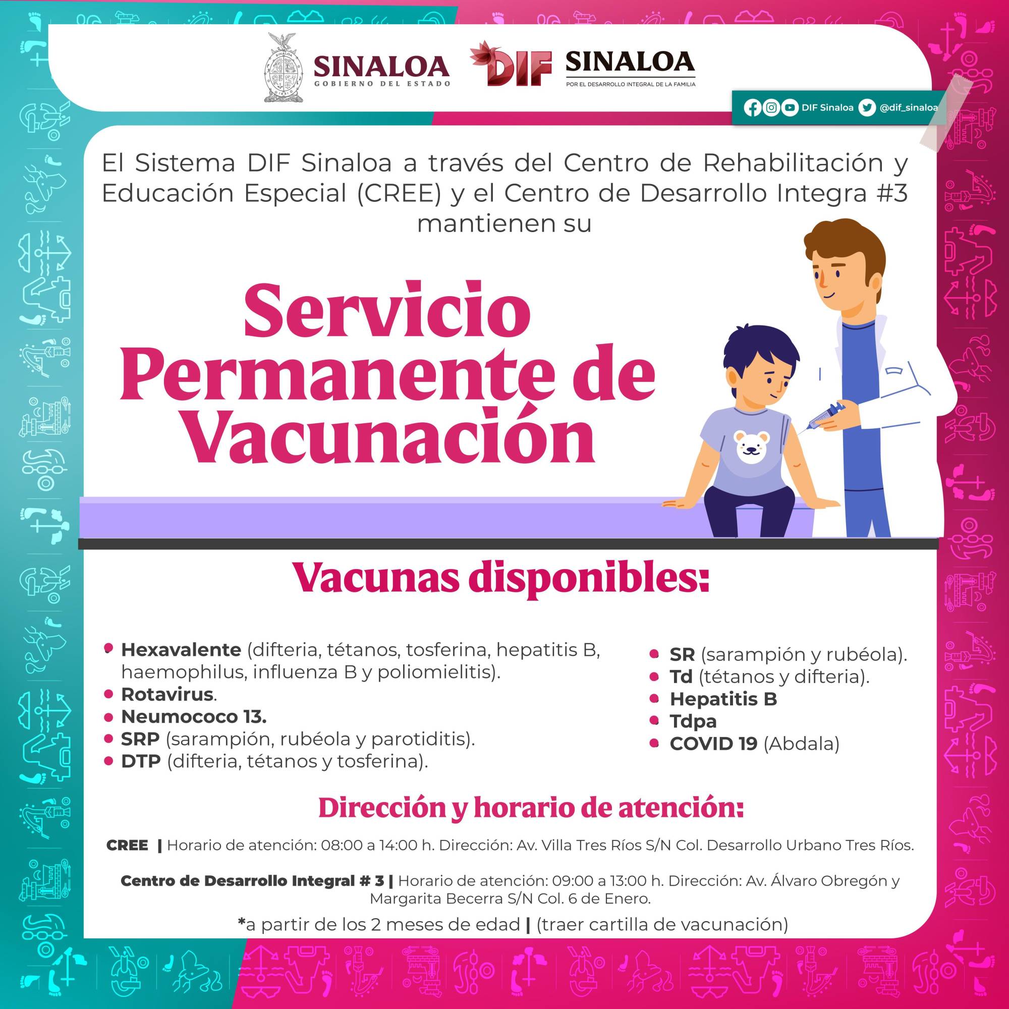 $!¿Le faltan vacunas a tus hijos? En el DIF Sinaloa cuentan con dosis para completar el esquema