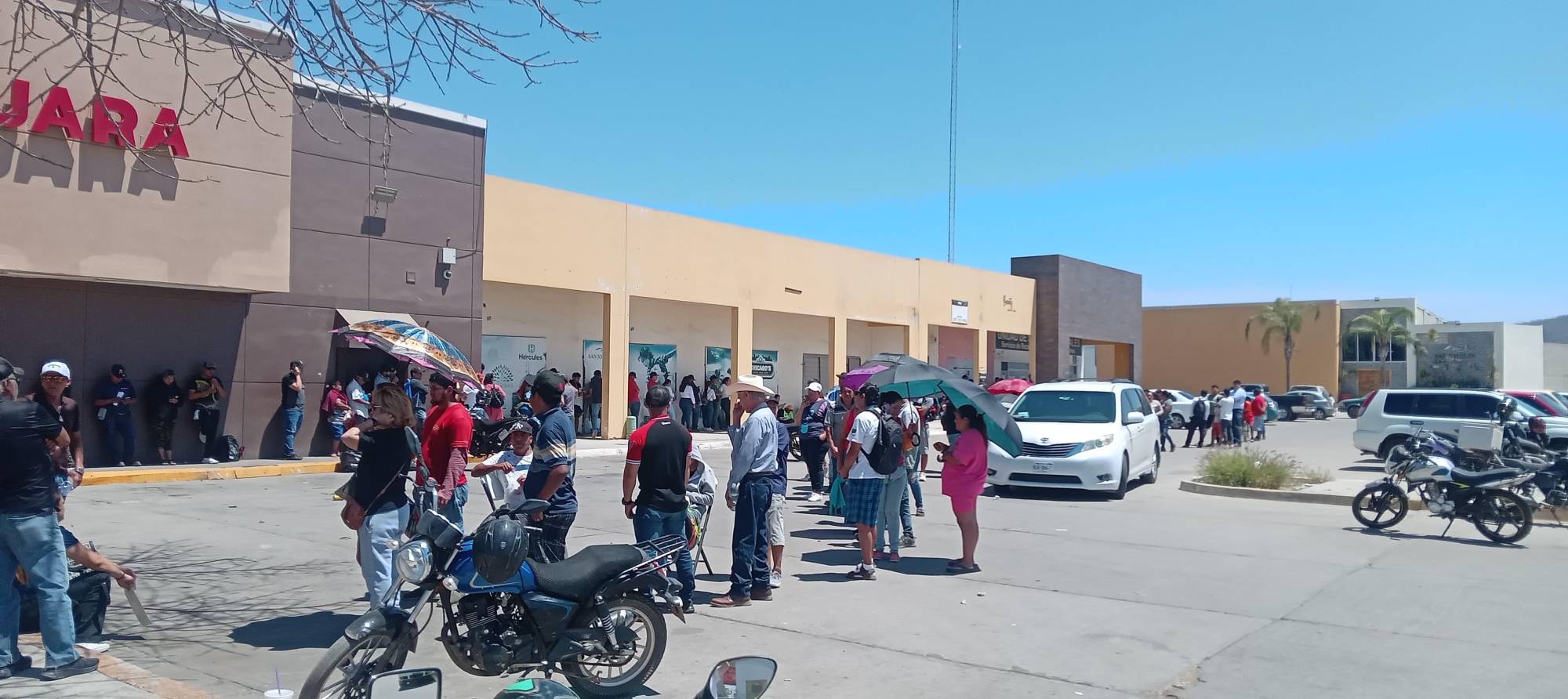 $!Bajo el sol, mazatlecos acuden a pagar sus impuestos vehiculares; piden que se amplíe el plazo