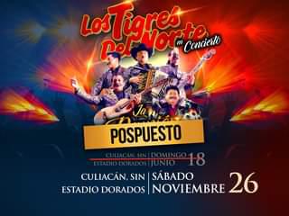$!¡Otra vez! Los Tigres del Norte posponen su presentación en Culiacán