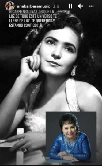 $!Ana Bárbara le dedica un emotivo mensaje a Carmen Salinas