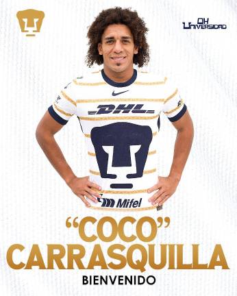 El mediocampista panameño Adalberto ‘Coco’ Carrasquilla es nuevo refuerzo de Pumas.