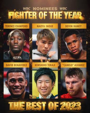 Los nominados a Boxeador del Año.