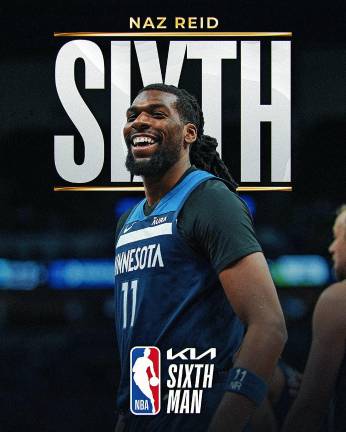 Naz Reid es el primer jugador de los Timberwolves en ganar el premio.