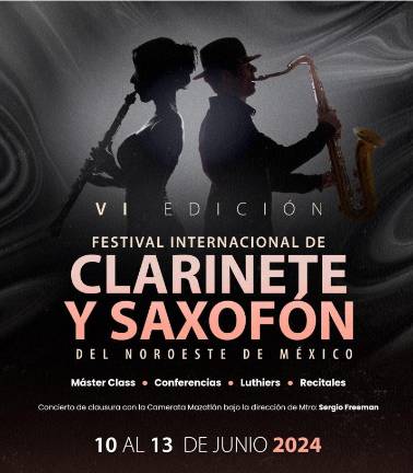 El Festival Internacional de Clarinete y Saxofón contempla máster class, conferencias y recitales.