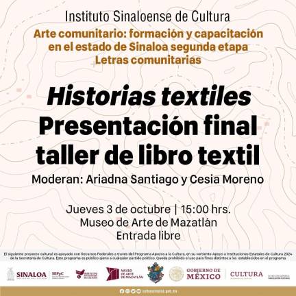 La presentación será el jueves 3 de octubre.