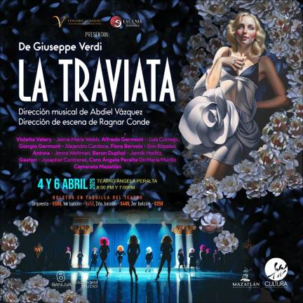 La Traviata se presentará el 4 y 6 de abril en el Teatro Ángela Peralta.