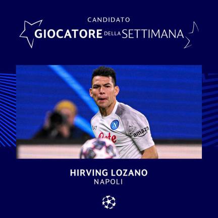 Hirving “Chucky” Lozano está nominado a Jugador de la Semana.